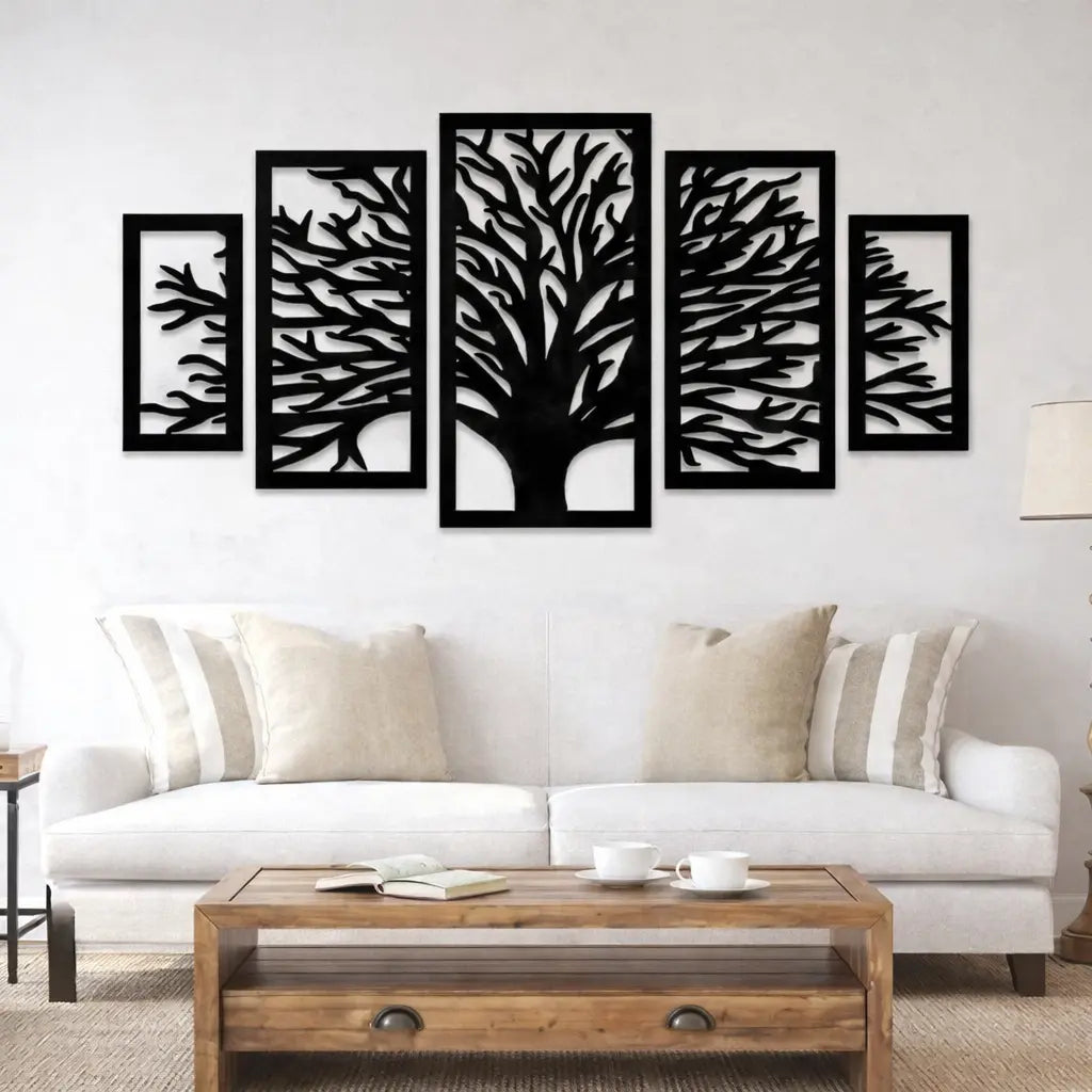 Tree Design Wall Art (Pack of 5)