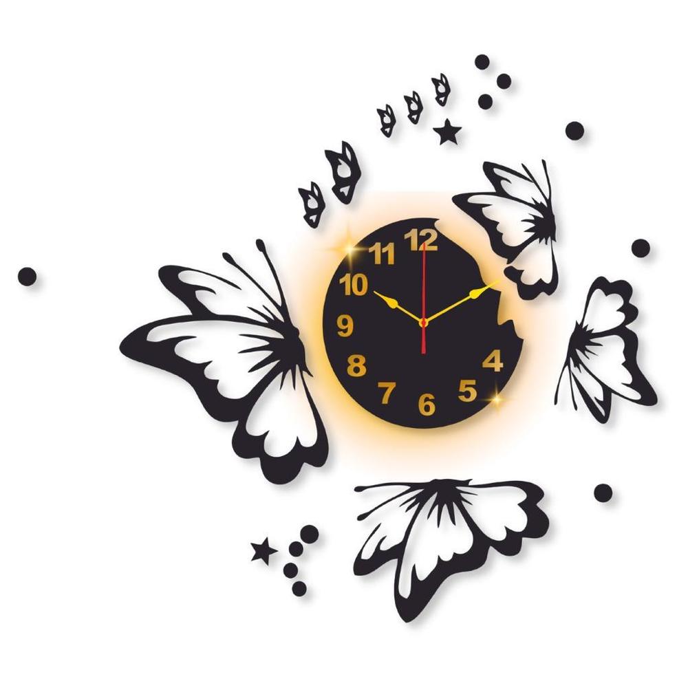 Butterfly Wall Clock with Backlight